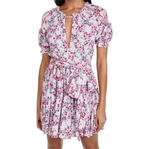 Poupette St Barth Ivy Trimmed Mini Dress in Pink‎ Kookoo Bird